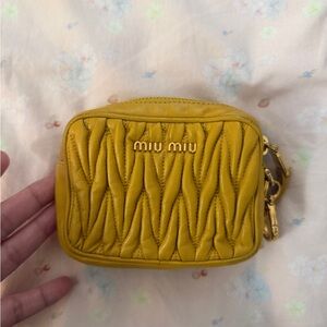 Miu Miu Mustard Quilted Mini Bag